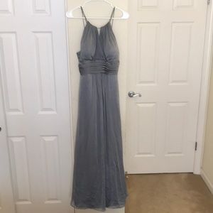 Grey Chiffon Dress with Strappy Back